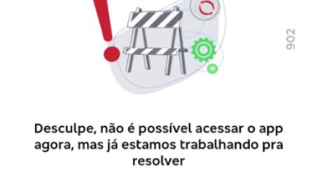 Aplicativo mostra aviso de instabilidade