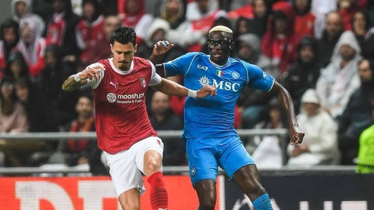 Com gol contra, Napoli vence Braga pela primeira rodada da Champions League 