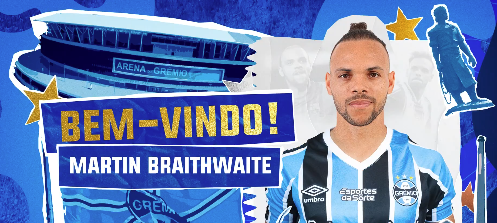 Grêmio anuncia contratação de atacante Martin Braithwaite, ex-Barcelona