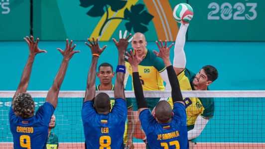 Brasil vence Colômbia na estreia do vôlei masculino no Pan de Santiago