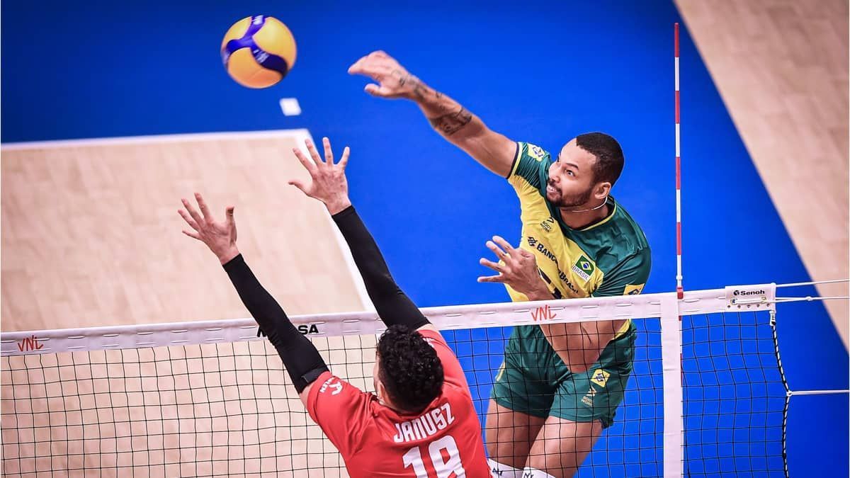 Mesmo classificado, Brasil perde para a Polônia na Liga das Nações de Vôlei 