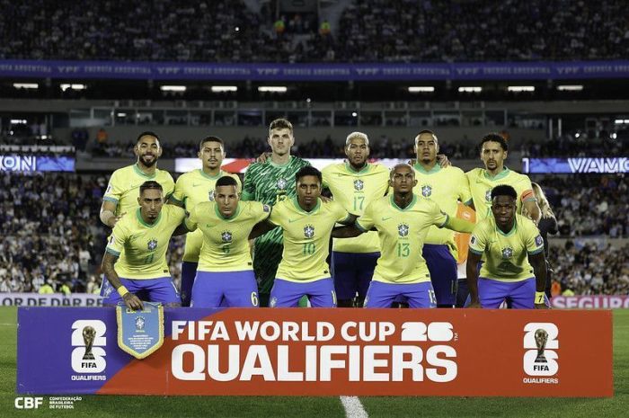 Seleção Brasileira antes do jogo contra a Argentina, pelas Eliminatórias
