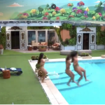 Davi, Matteus, Alane, Beatriz e Isabelle pulam pelados na piscina do BBB 24; vídeos