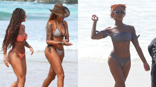 Bruna, Ludmilla e Karol Conká curtem domingo na praia