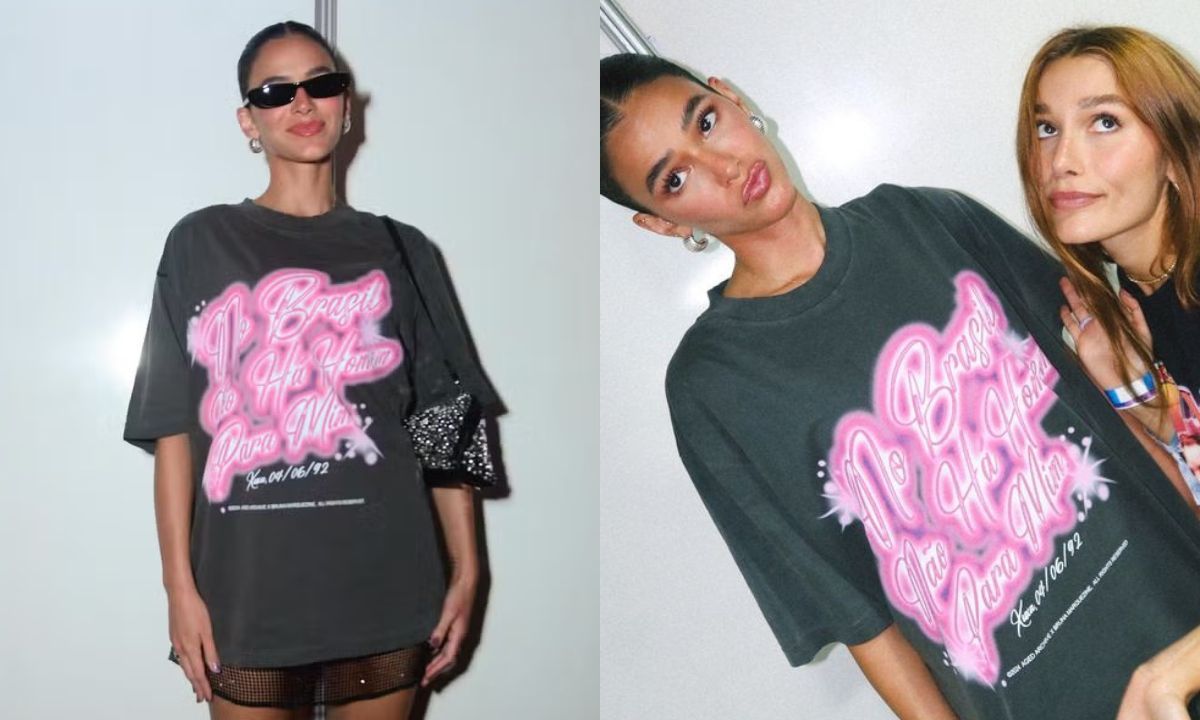 Bruna Marquezine usa camiseta com meme de Xuxa; entenda