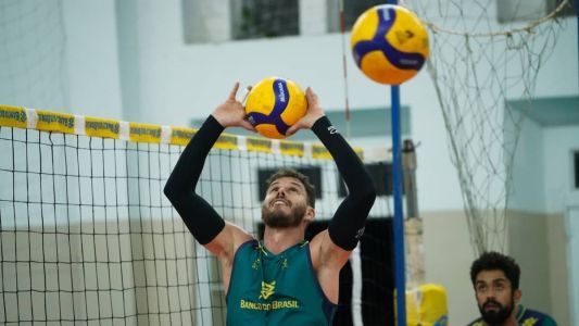Bruninho em treinamentos da Seleção Brasileria