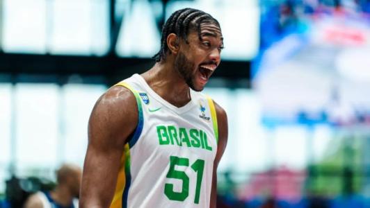 Bruno Caboclo em partida contra os Estados Unidos pela AmeriCup