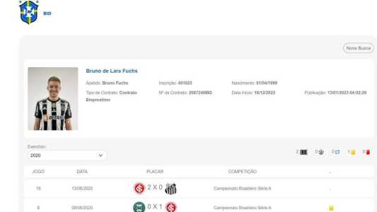 Bruno Fuchs é o primeiro reforço do Atlético a aparecer no BID da CBF