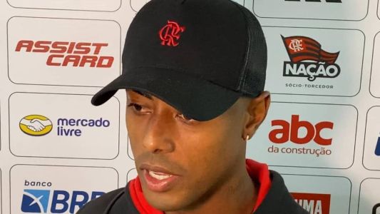 Bruno Henrique após a vitória do Flamengo sobre o Goiás