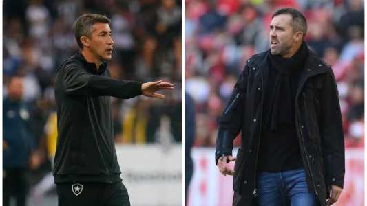 Bruno Lage e Eduardo Coudet, técnicos de Botafogo e Internacional, em atividade pelo Brasileirão