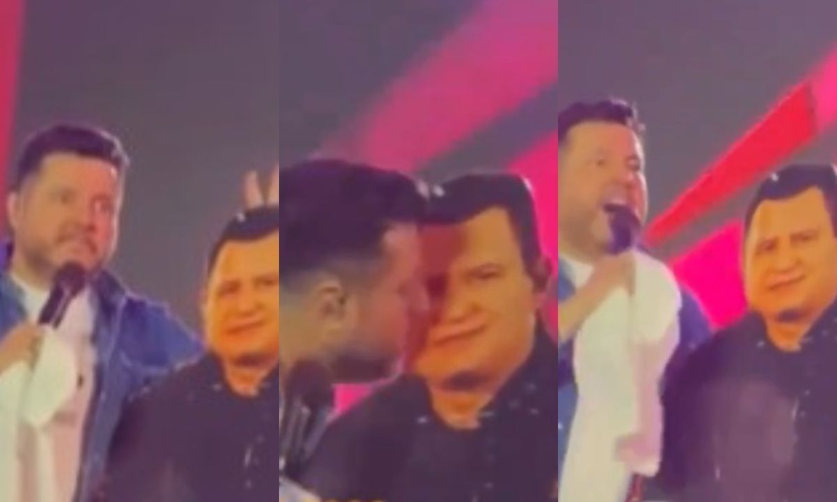 Bruno canta com boneco de papelão de Marrone no São João; entenda motivo