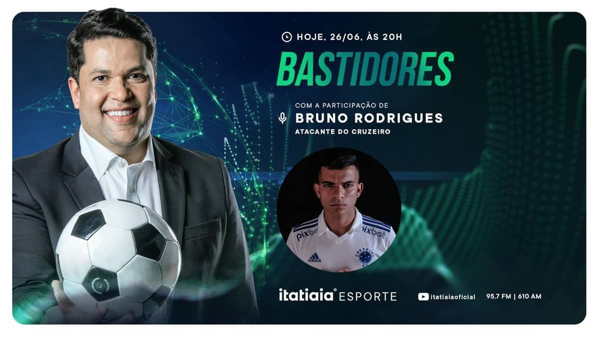 Bruno Rodrigues, do Cruzeiro, é o convidado do Bastidores nesta segunda-feira (26)
