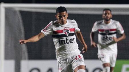 Bruno Rodrigues em ação pelo São Paulo, em 2021