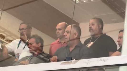 Bruno Spindel e Marcos Braz, dirigentes do Flamengo, na final da Copa do Brasil