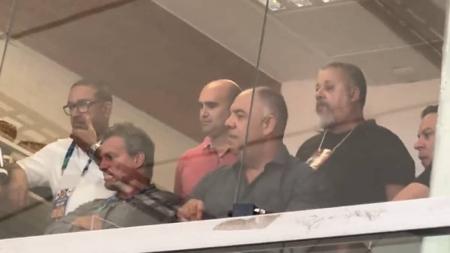 Bruno Spindel e Marcos Braz, dirigentes do Flamengo, na final da Copa do Brasil