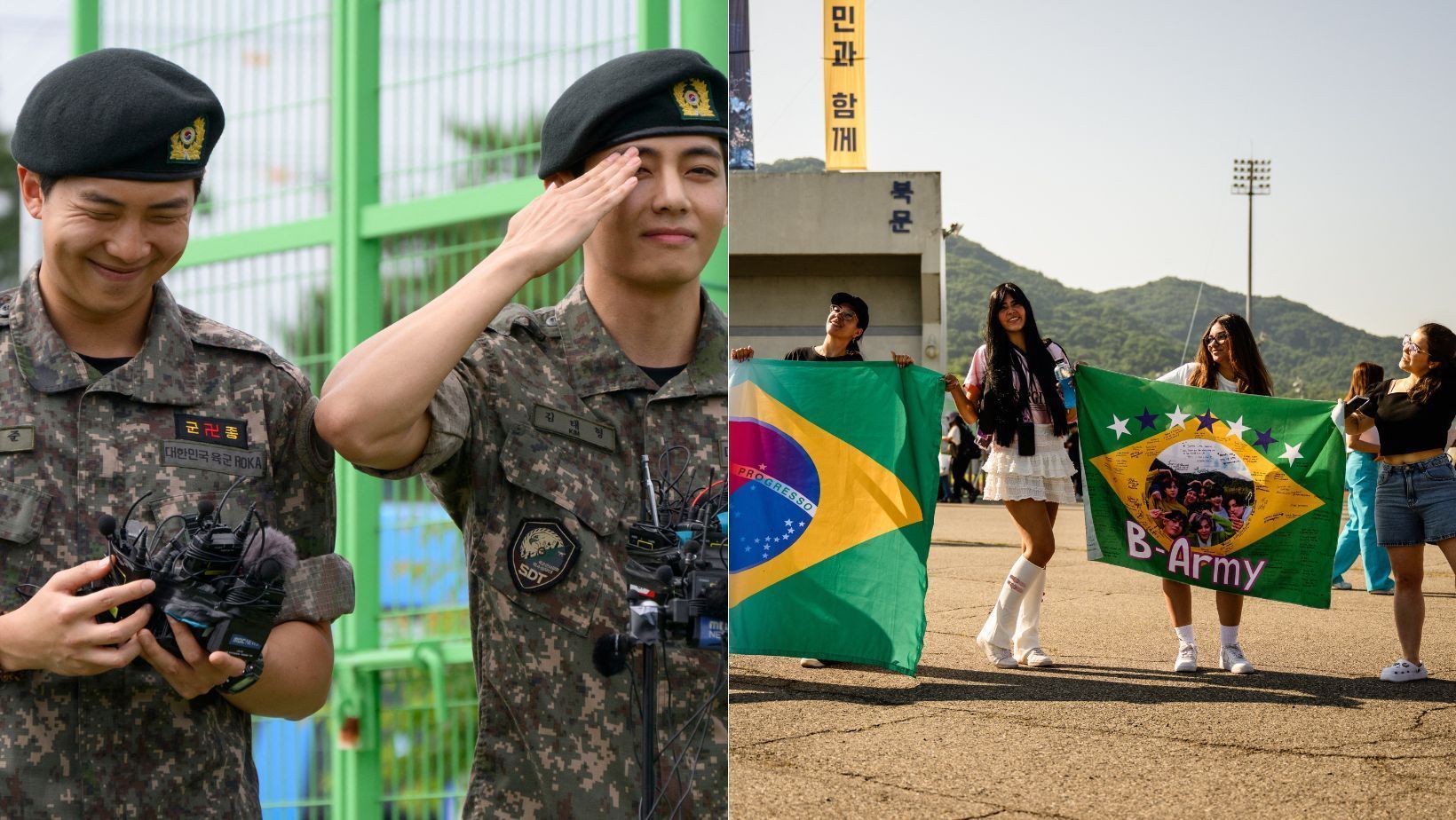 BTS de volta? Astros são liberados do serviço militar na Coreia do Sul e recebidos por fãs brasileiros
