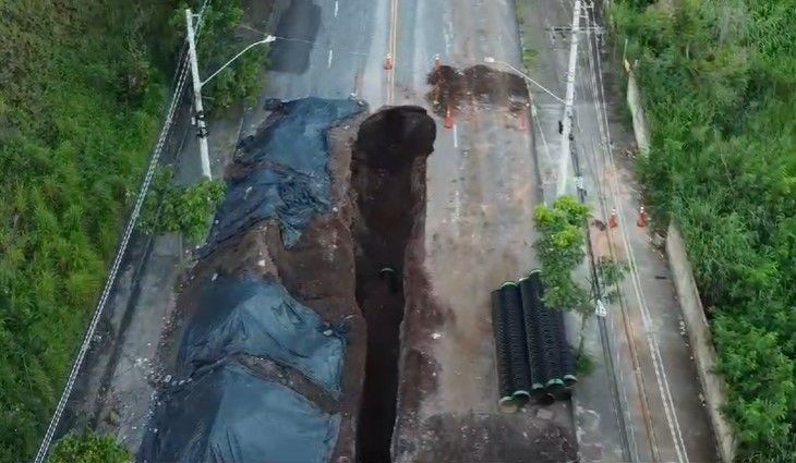 Cratera no Belvedere: trânsito da avenida deve ser liberado parcialmente na próxima sexta (15)