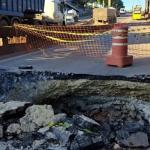 Após abertura de cratera, Av. Cardeal Eugênio Pacelli continua interditada e sem previsão de liberação
