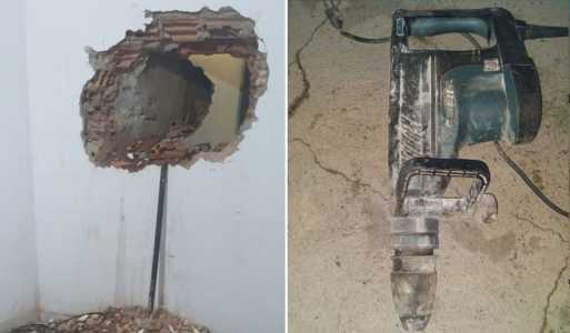 Fotos mostram buraco em centro espírita e martelete usado em fuga frustrada de presídio em Ibirité (MG)