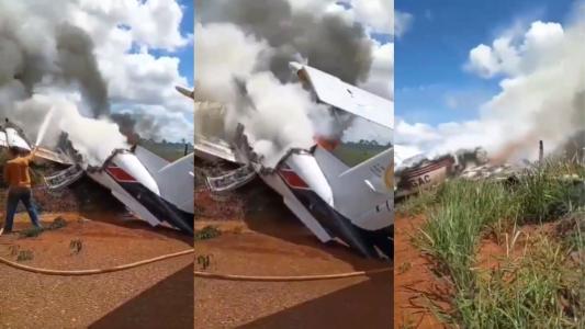 Avião com deputado e vereador faz pouso forçado e pega fogo em distrito de Porto Velho