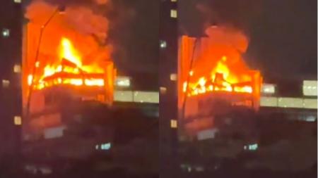 Vídeo: fogo alto toma conta de prédio na Região Centro-Sul de BH