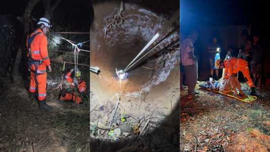 Idoso é resgatado após cair em cisterna de 8 metros em MG