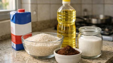 Leite, arroz, açúcar, café e óleo