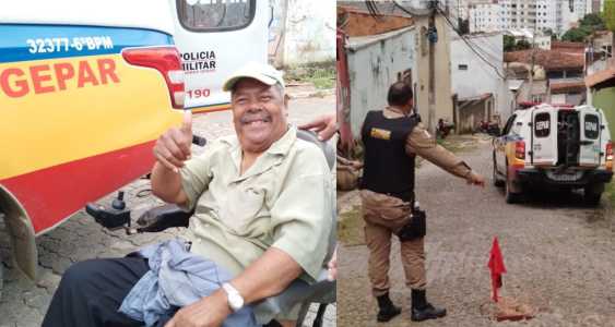 Foto mostra cadeirante que recebeu ajuda da Polícia Militar em Governador Valadares