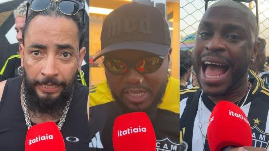 FBC, Djonga e Yuri Marçal antes de Atlético x Cruzeiro, na Arena MRV, pela Copa do Brasil 2025