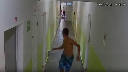 Câmera de segurança flagrou fuga do alvo dos suspeitos