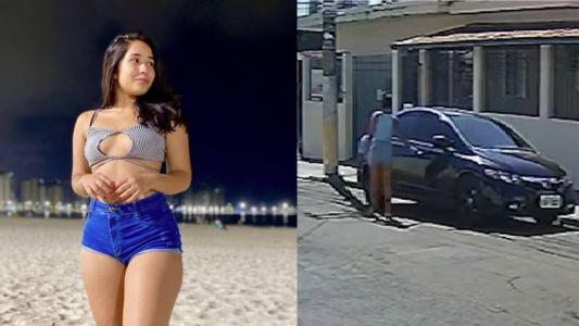 Camêra flagrou Micaelly entrando no carro, minutos antes de ser morta