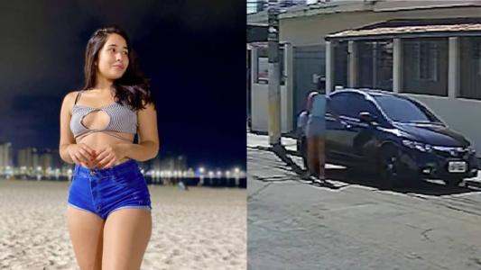 Camêra flagrou Micaelly entrando no carro, minutos antes de ser morta