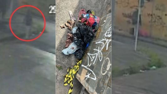 O corpo estava enrolado em um pano na Américo Martins da Costa e foi encontrado por um gari.