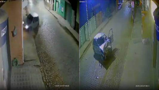 Acidente foi flagrado por câmeras de segurança