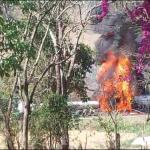 Vídeo: caminhão-tanque pega fogo após bater em outro caminhão no interior de Minas
