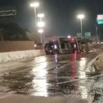 Carreta tomba e fecha o Anel Rodoviário, em BH, nos dois sentidos