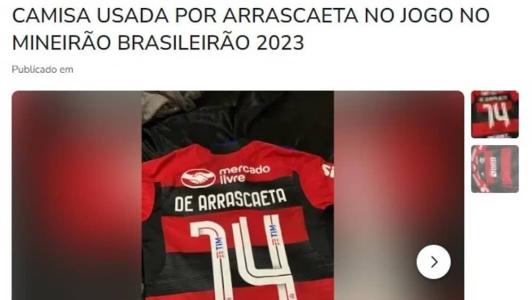Camisa de jogo usada por Arrascaeta contra o Cruzeiro é vendida na internet