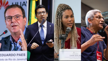 Candidatos disputam prefeitura do Rio de Janeiro.