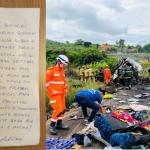 Em carta, pai de vítima do acidente em Teófilo Otoni reclama da demora na liberação dos corpos