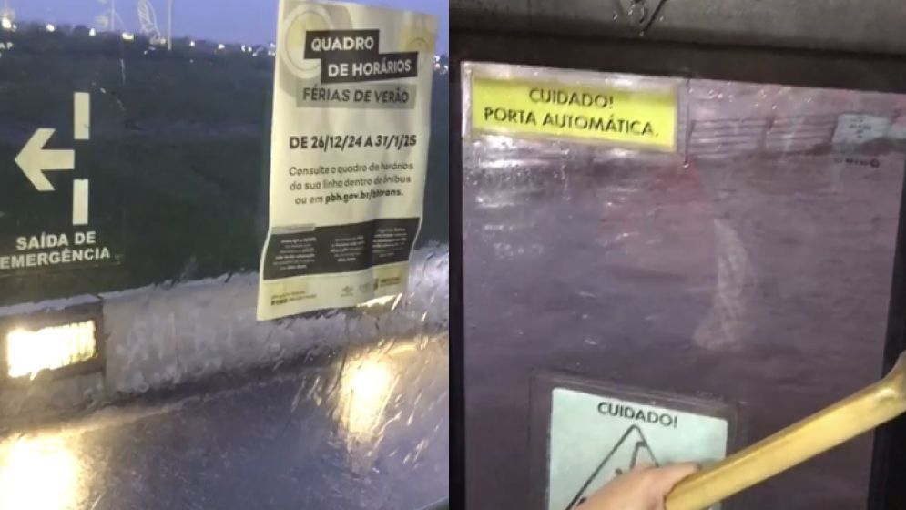 Vídeo: ônibus quebra em inundação na avenida Vilarinho, em BH, e passageiros pedem ajuda