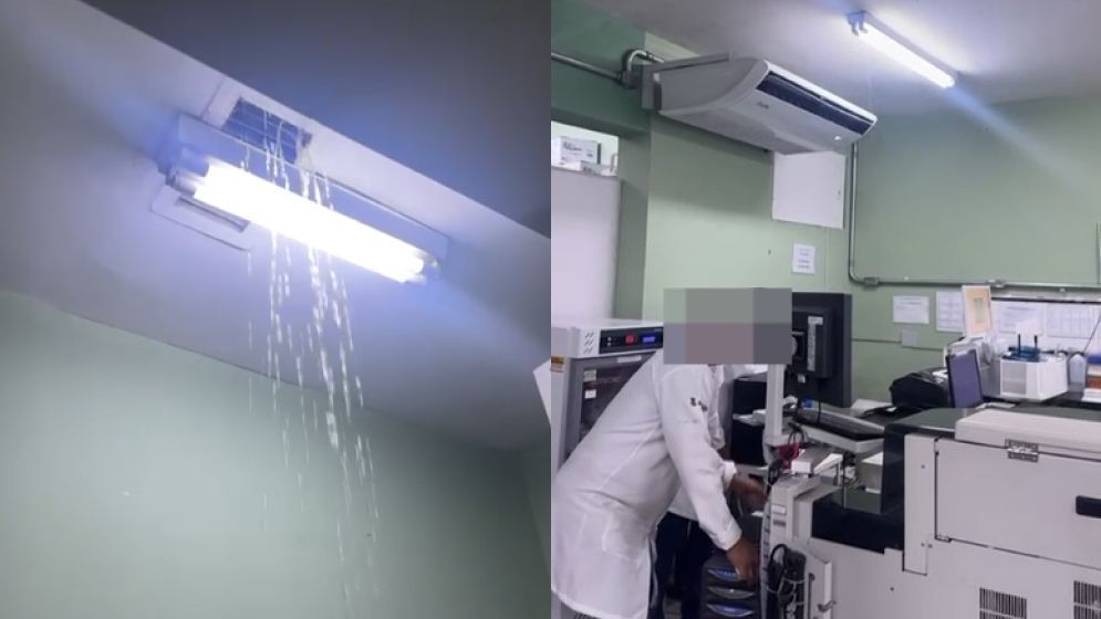 Vídeo: temporal causa goteiras e funcionários se desesperam em laboratório da UPA Venda Nova, em BH