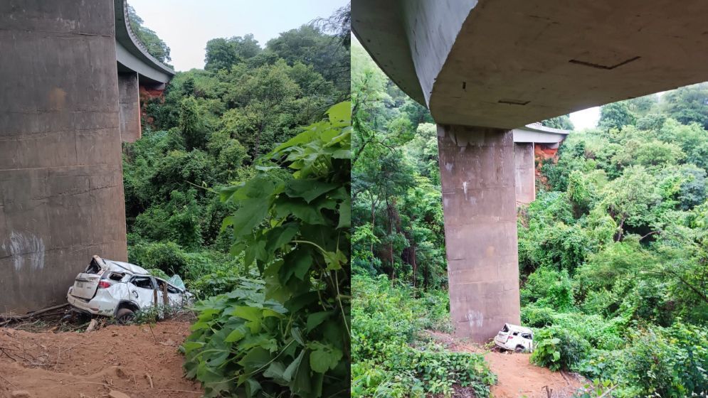 Casal sobrevive após carro capotar e cair de ponte de 40 m no Norte de Minas