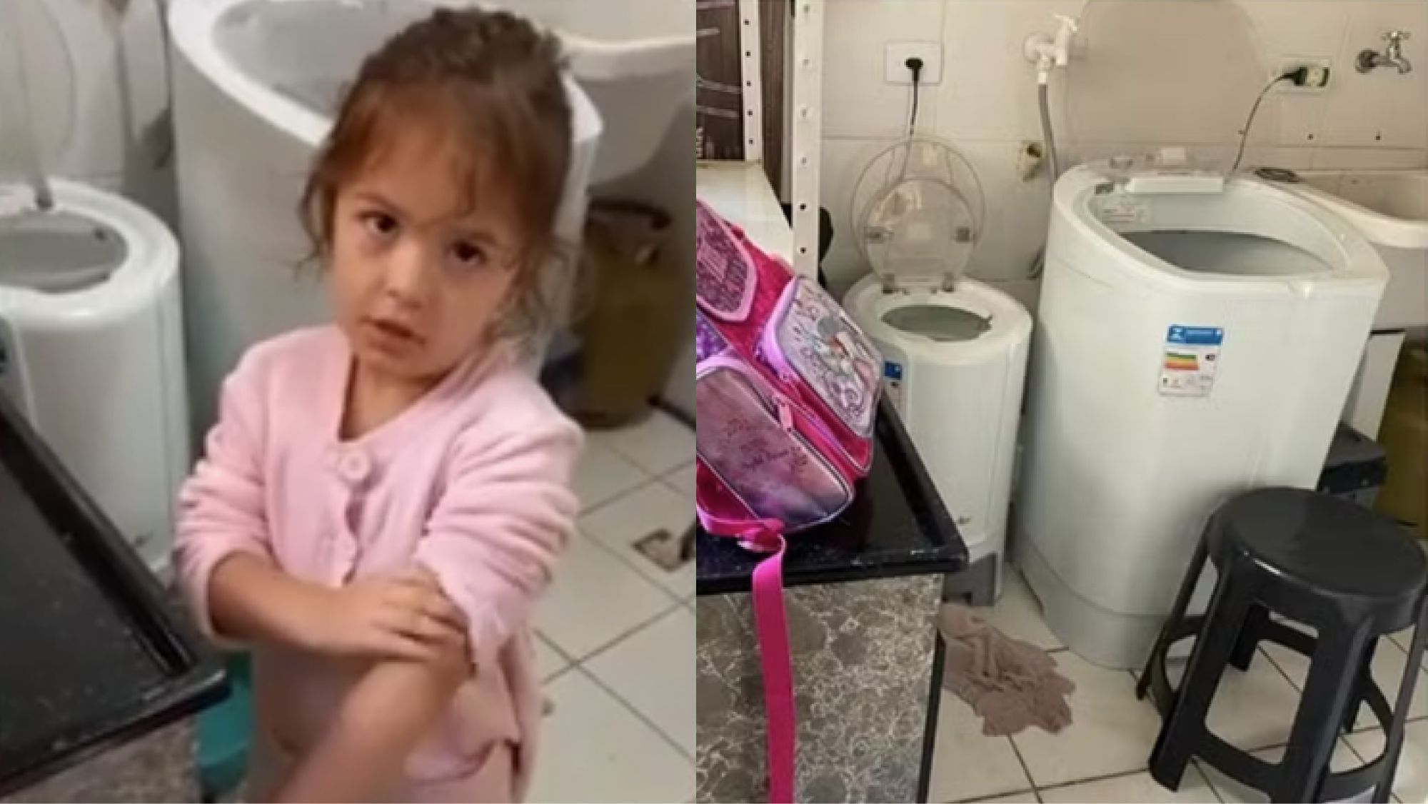 MP denuncia madrasta por usar brinquedos para induzir enteada a se afogar na máquina de lavar