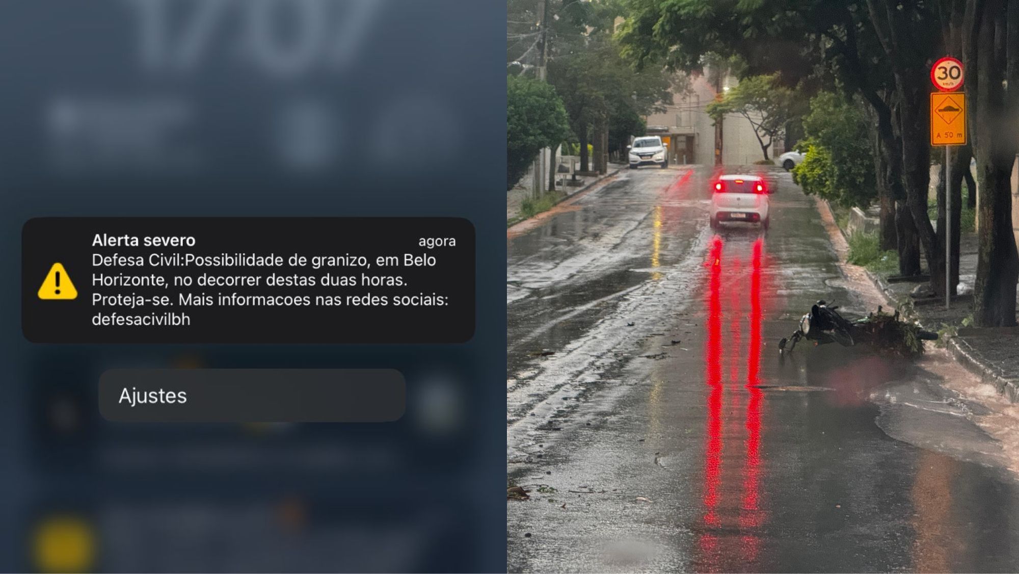 BH está sob alerta severo de granizo nesta terça-feira (28); veja orientações