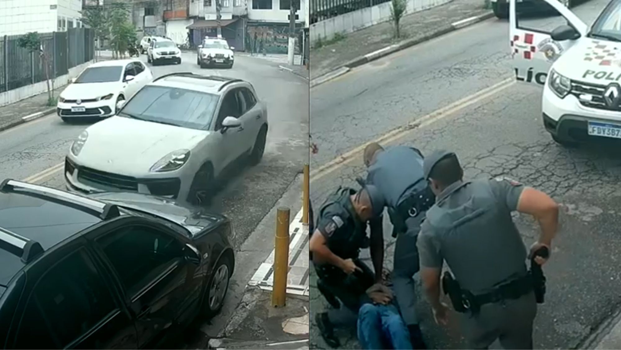Vídeo: homem é preso após ser perseguido e bater uma das seis Porsches furtadas em São Paulo