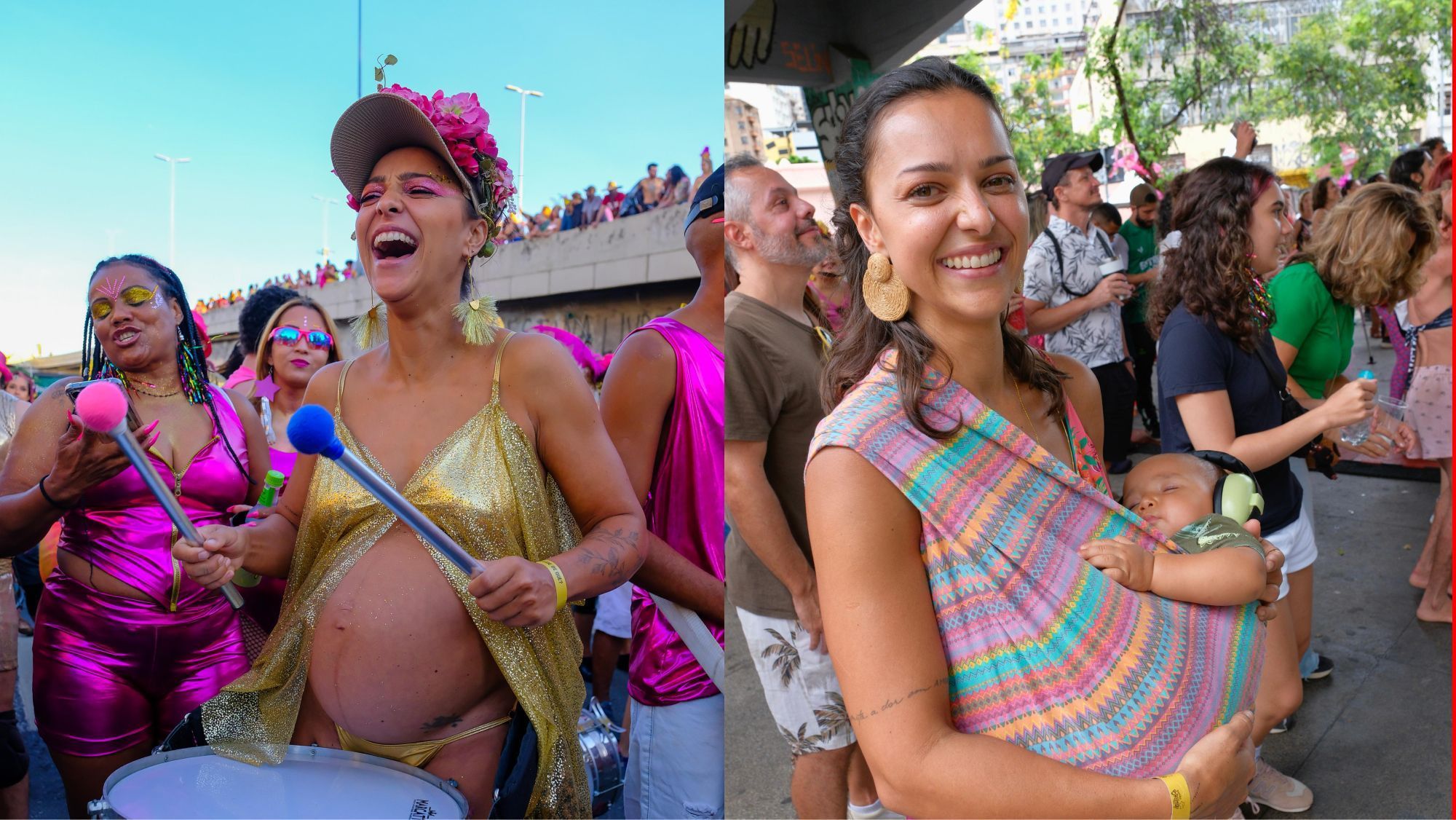 Grávida no Carnaval 2024, professora curte 'esquenta' em 2025 com filho bebê: 'Legado'