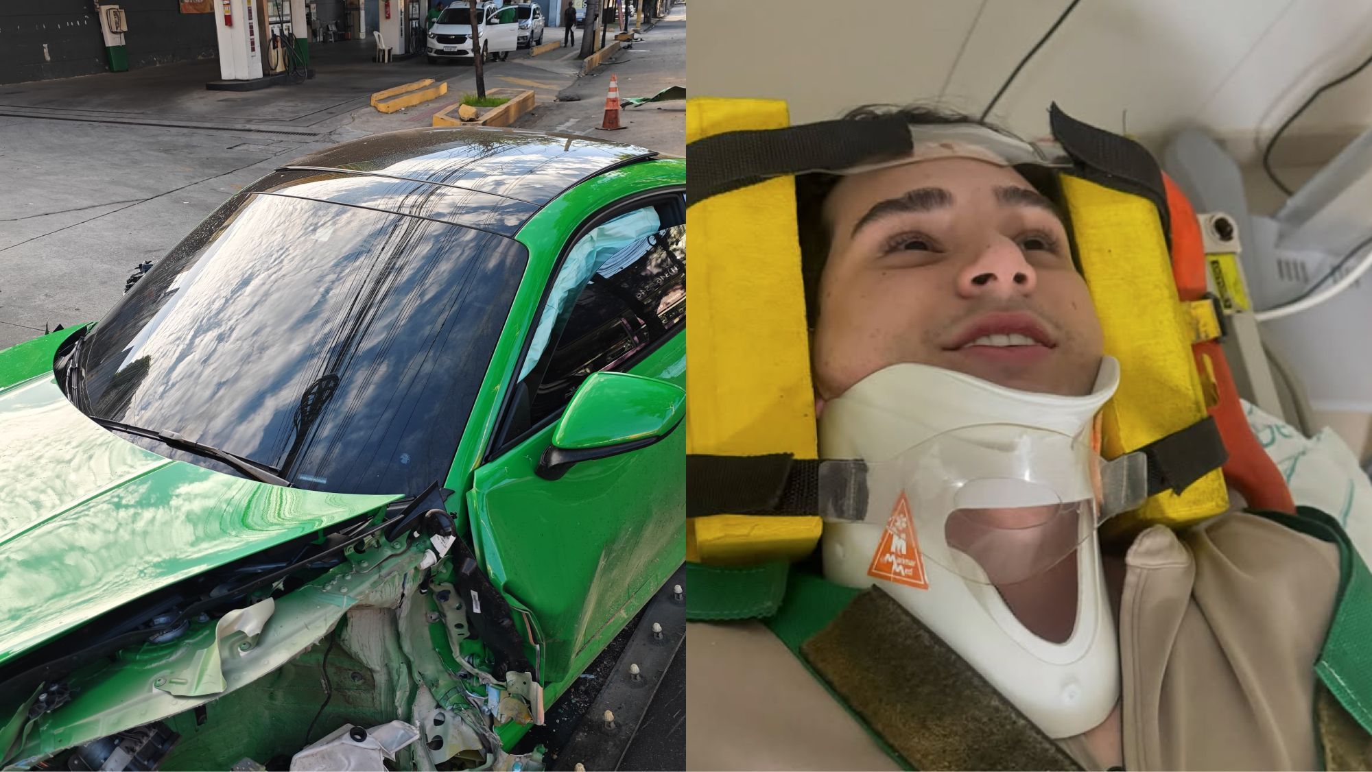 'Renasci', diz influenciador dono de Porsche após grave acidente em BH
