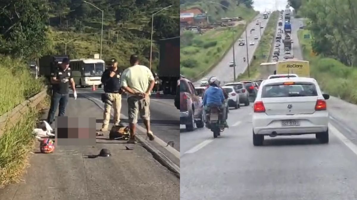 Motociclista morre em acidente com caminhão na BR-040, em Ribeirão das Neves