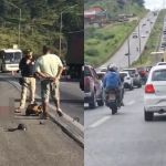 Motociclista morre em acidente com caminhão na BR-040, em Ribeirão das Neves