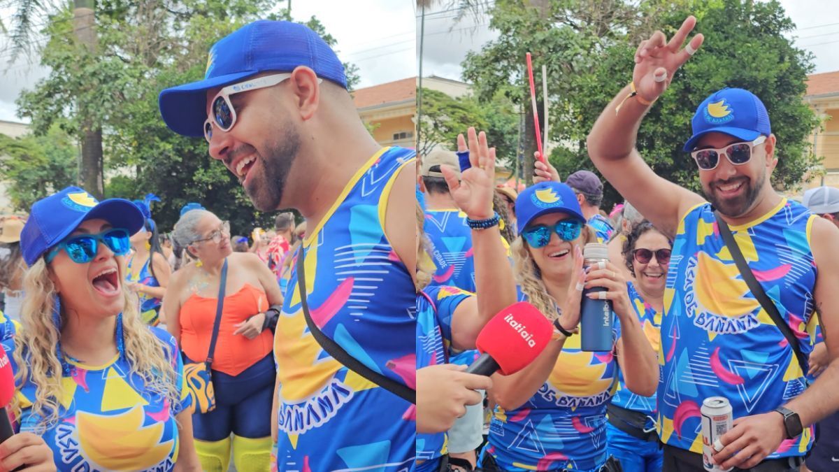 Casal que se conheceu no Carnaval toca junto na bateria do Asa de Banana, em BH